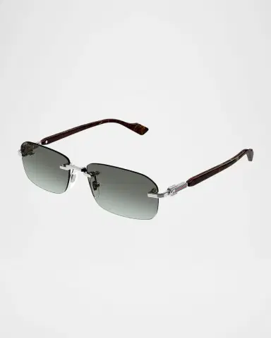 Gucci Men's GG1221SM Rimless Metal Rectangle Sunglasses | Thumbnail 2 Gucci Men's GG1221SM Rimless Metal Rectangle Sunglasses | Thumbnail 2