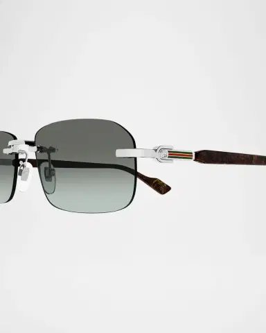 Gucci Men's GG1221SM Rimless Metal Rectangle Sunglasses | Thumbnail 3 Gucci Men's GG1221SM Rimless Metal Rectangle Sunglasses | Thumbnail 3