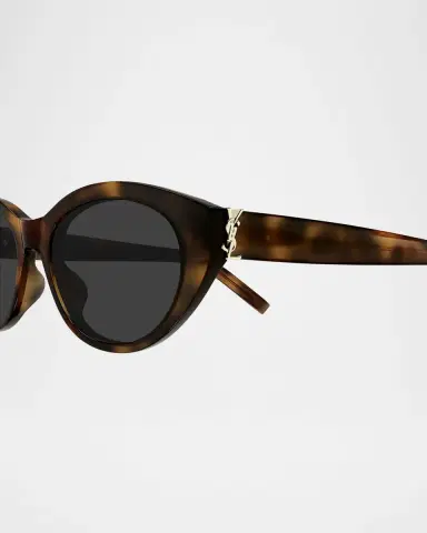 Saint Laurent Recycled Acetate Round Sunglasses | Thumbnail 2