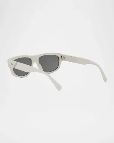 Fendi Men's Diagonal Acetate Rectangle Sunglasses | Thumbnail 2
