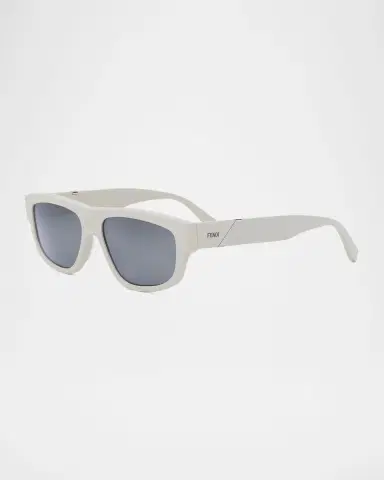 Fendi Men's Diagonal Acetate Rectangle Sunglasses | Thumbnail 3