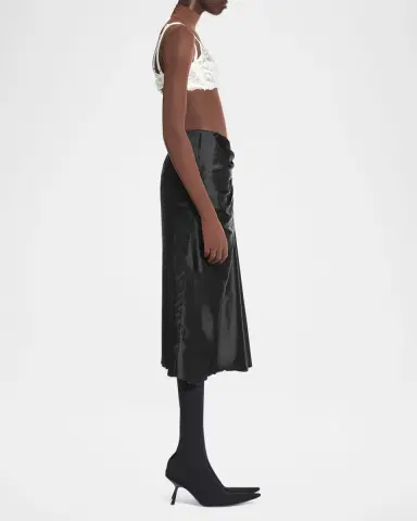 Balenciaga Draped Satin Midi Skirt | Thumbnail 3 Balenciaga Draped Satin Midi Skirt | Thumbnail 3