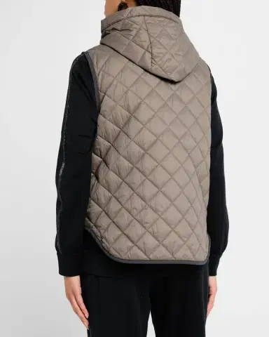 Brunello Cucinelli Quilted Nylon Padded Thermal Hooded Vest | Thumbnail 2 Brunello Cucinelli Quilted Nylon Padded Thermal Hooded Vest | Thumbnail 2
