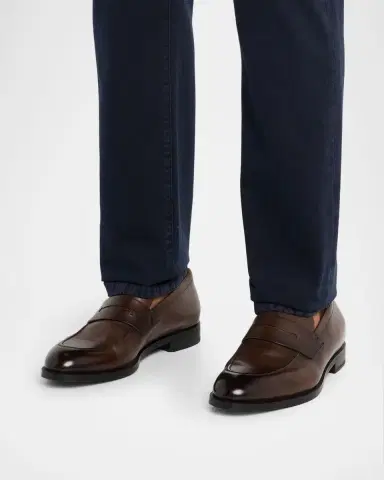 ZEGNA Men's Calfskin Penny Loafers | Thumbnail 2 ZEGNA Men's Calfskin Penny Loafers | Thumbnail 2
