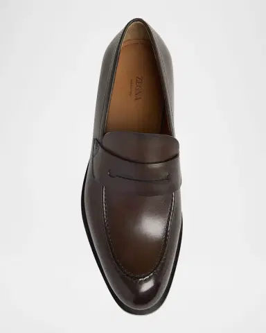 ZEGNA Men's Calfskin Penny Loafers | Thumbnail 5 ZEGNA Men's Calfskin Penny Loafers | Thumbnail 5