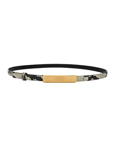 TOM FORD Croc-Embossed Leather Skinny Belt | Thumbnail 1