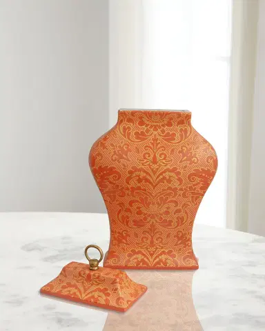 Port 68 Richmond Damask Coral Jar | Thumbnail 2 Port 68 Richmond Damask Coral Jar | Thumbnail 2