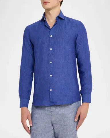 Frescobol Carioca Men's Antonio Linen Casual Button-Down Shirt | Thumbnail 4