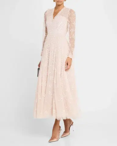 NEEDLE & THREAD Leila Sequin Dot Tulle Ankle Gown | Thumbnail 2