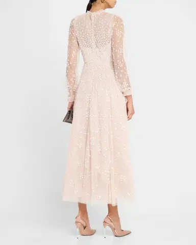 NEEDLE & THREAD Leila Sequin Dot Tulle Ankle Gown | Thumbnail 3