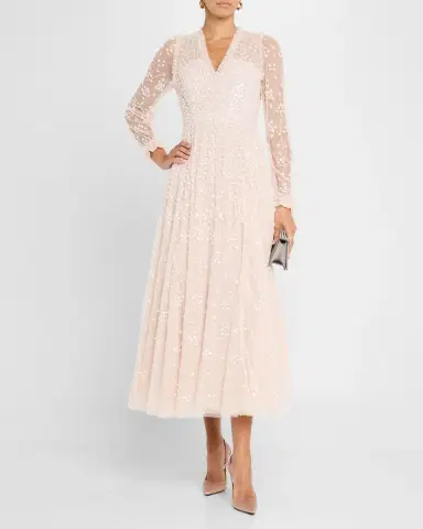 NEEDLE & THREAD Leila Sequin Dot Tulle Ankle Gown | Thumbnail 4