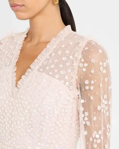 NEEDLE & THREAD Leila Sequin Dot Tulle Ankle Gown | Thumbnail 5