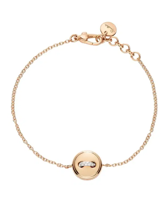 Pom Pom Dot 18K Rose Gold Turquoise and Diamond Reversible Bracelet