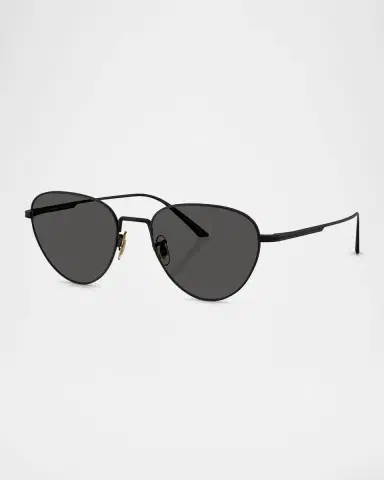 Khaite x Oliver Peoples 1991C Steel Aviator Sunglasses | Thumbnail 3