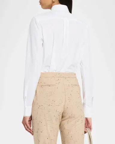 Fabiana Filippi Tulle & Filo Diamante-Trim Poplin Shirt | Thumbnail 3 Fabiana Filippi Tulle & Filo Diamante-Trim Poplin Shirt | Thumbnail 3