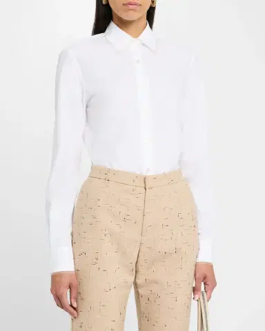Fabiana Filippi Tulle & Filo Diamante-Trim Poplin Shirt | Thumbnail 4 Fabiana Filippi Tulle & Filo Diamante-Trim Poplin Shirt | Thumbnail 4