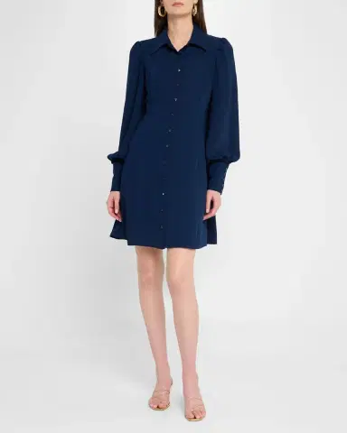 Trina Turk Lanea Bishop-Sleeve Mini Shirtdress | Thumbnail 4 Trina Turk Lanea Bishop-Sleeve Mini Shirtdress | Thumbnail 4