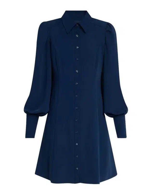 Trina Turk Lanea Bishop-Sleeve Mini Shirtdress