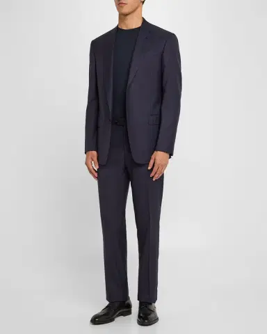Giorgio Armani Men's Textured Stretch T-Shirt | Thumbnail 2 Giorgio Armani Men's Textured Stretch T-Shirt | Thumbnail 2
