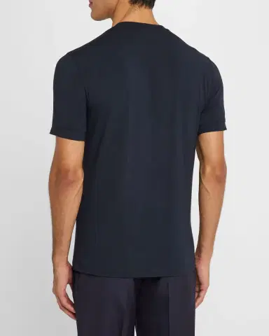 Giorgio Armani Men's Textured Stretch T-Shirt | Thumbnail 3 Giorgio Armani Men's Textured Stretch T-Shirt | Thumbnail 3