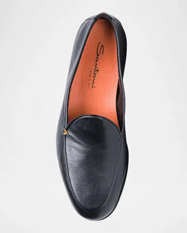 Santoni Men's Vibe Leather Loafers | Thumbnail 4