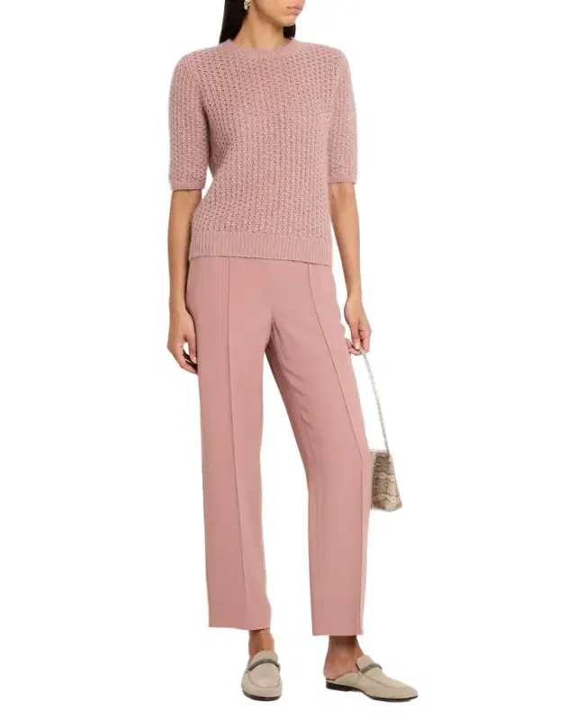 Cropped Pintuck Cady Trousers