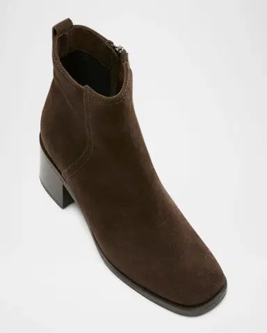 La Canadienne Jordan Suede Square-Toe Zip Booties | Thumbnail 4 La Canadienne Jordan Suede Square-Toe Zip Booties | Thumbnail 4