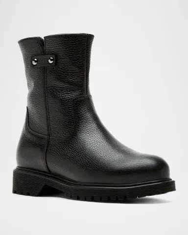 La Canadienne Hogan Shearling-Lined Pebbled Leather Booties | Thumbnail 2 La Canadienne Hogan Shearling-Lined Pebbled Leather Booties | Thumbnail 2
