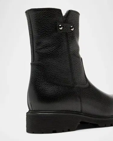 La Canadienne Hogan Shearling-Lined Pebbled Leather Booties | Thumbnail 3 La Canadienne Hogan Shearling-Lined Pebbled Leather Booties | Thumbnail 3