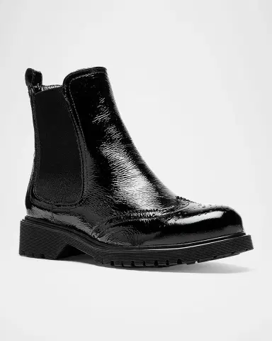 La Canadienne Hansel Brogue Crinkle Leather Chelsea Booties | Thumbnail 2 La Canadienne Hansel Brogue Crinkle Leather Chelsea Booties | Thumbnail 2
