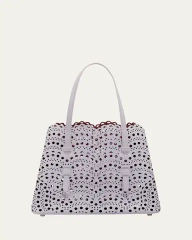 Alaïa Mina 25 Tote Bag in Vienne Wave Perforated Leather | Thumbnail 3 Alaïa Mina 25 Tote Bag in Vienne Wave Perforated Leather | Thumbnail 3