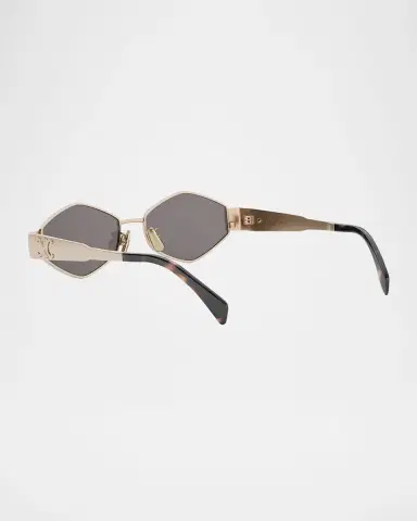 Celine Men's Triomphe Metal and Nylon Oval Sunglasses | Thumbnail 2