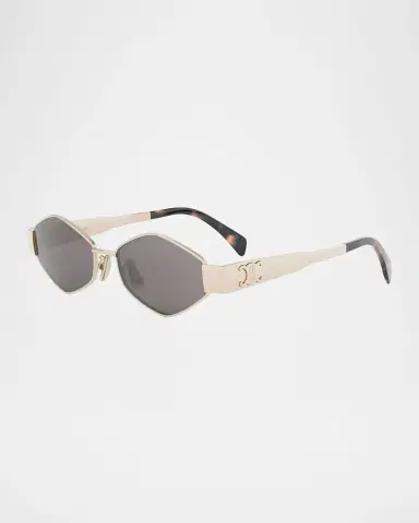 Celine Men's Triomphe Metal and Nylon Oval Sunglasses | Thumbnail 3
