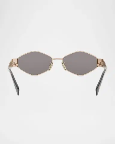 Celine Men's Triomphe Metal and Nylon Oval Sunglasses | Thumbnail 5