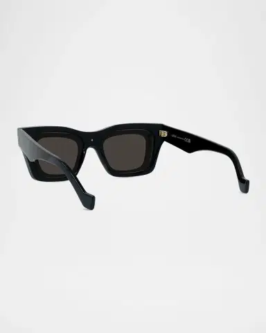 Loewe Men's Signature Layered Acetate Square Sunglasses | Thumbnail 2
