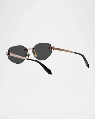 BVLGARI Serpenti Forever Rimless Oval Metal Sunglasses | Thumbnail 2
