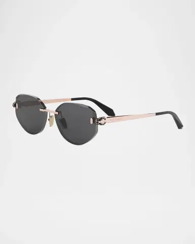 BVLGARI Serpenti Forever Rimless Oval Metal Sunglasses | Thumbnail 3