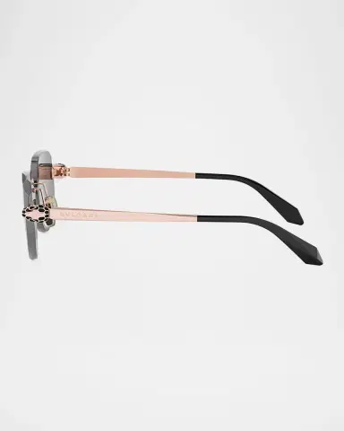 BVLGARI Serpenti Forever Rimless Oval Metal Sunglasses | Thumbnail 4