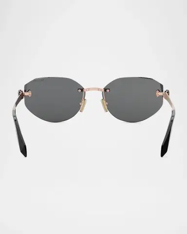 BVLGARI Serpenti Forever Rimless Oval Metal Sunglasses | Thumbnail 5