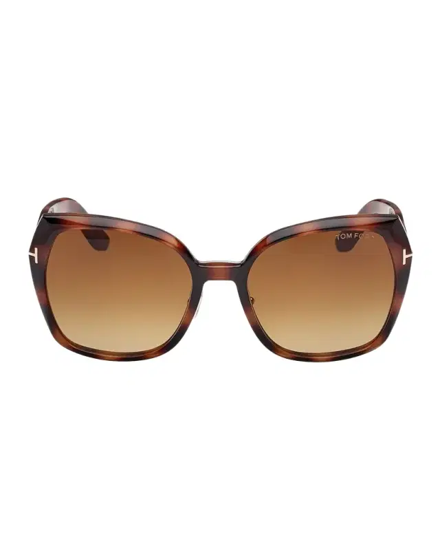 TOM FORD Plum Plastic Cat-Eye Sunglasses