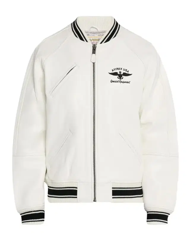 Men 's Stadium Embroidered Leather Varsity Jacket