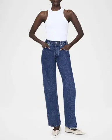 Anine Bing Roy Straight Split-Hem Jeans | Thumbnail 2