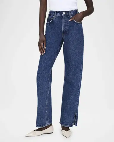 Anine Bing Roy Straight Split-Hem Jeans | Thumbnail 4