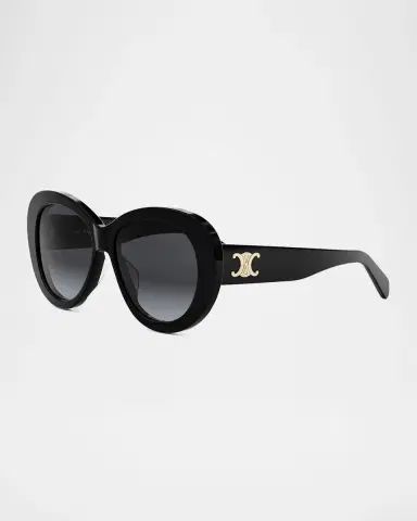 CELINE Triomphe Logo Oval Acetate Sunglasses | Thumbnail 2