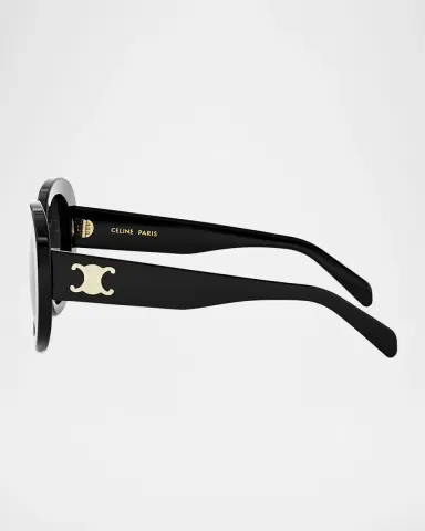CELINE Triomphe Logo Oval Acetate Sunglasses | Thumbnail 3