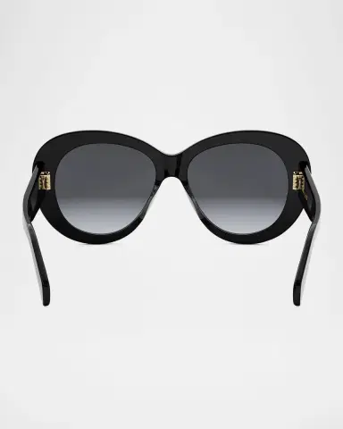 CELINE Triomphe Logo Oval Acetate Sunglasses | Thumbnail 5