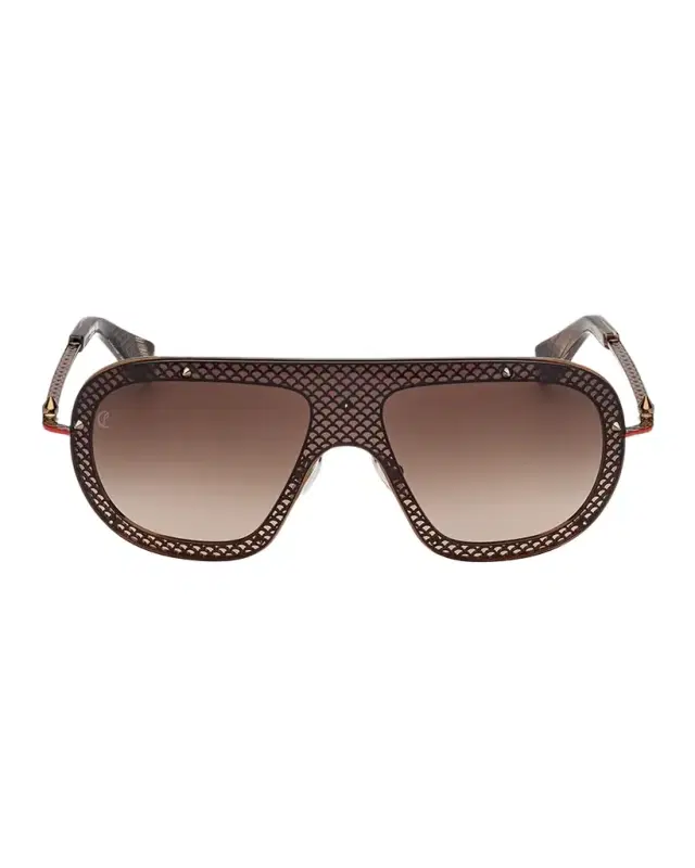 Christian Louboutin Studded Metal Shield Sunglasses