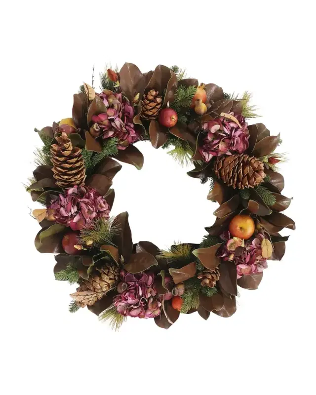 Winward Home Hydrangea & Magnolia Leaf 30" Wreath