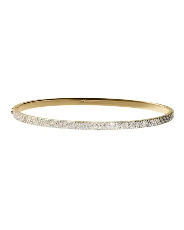 14K Gold Flawless Vanity Diamond Hinge Bangle