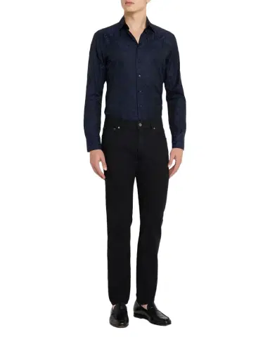 Etro Men 's Tonal Jacquard Denim Straight-Leg Jeans | Thumbnail 1